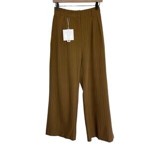 DECIVI Women’s Casual Striped High Waisted Wide Leg Elastic Waist Trouser Pants
